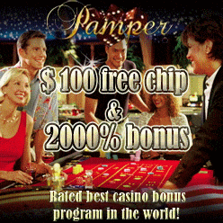 Pamper casino $100 free chip
