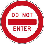 do not enter sign